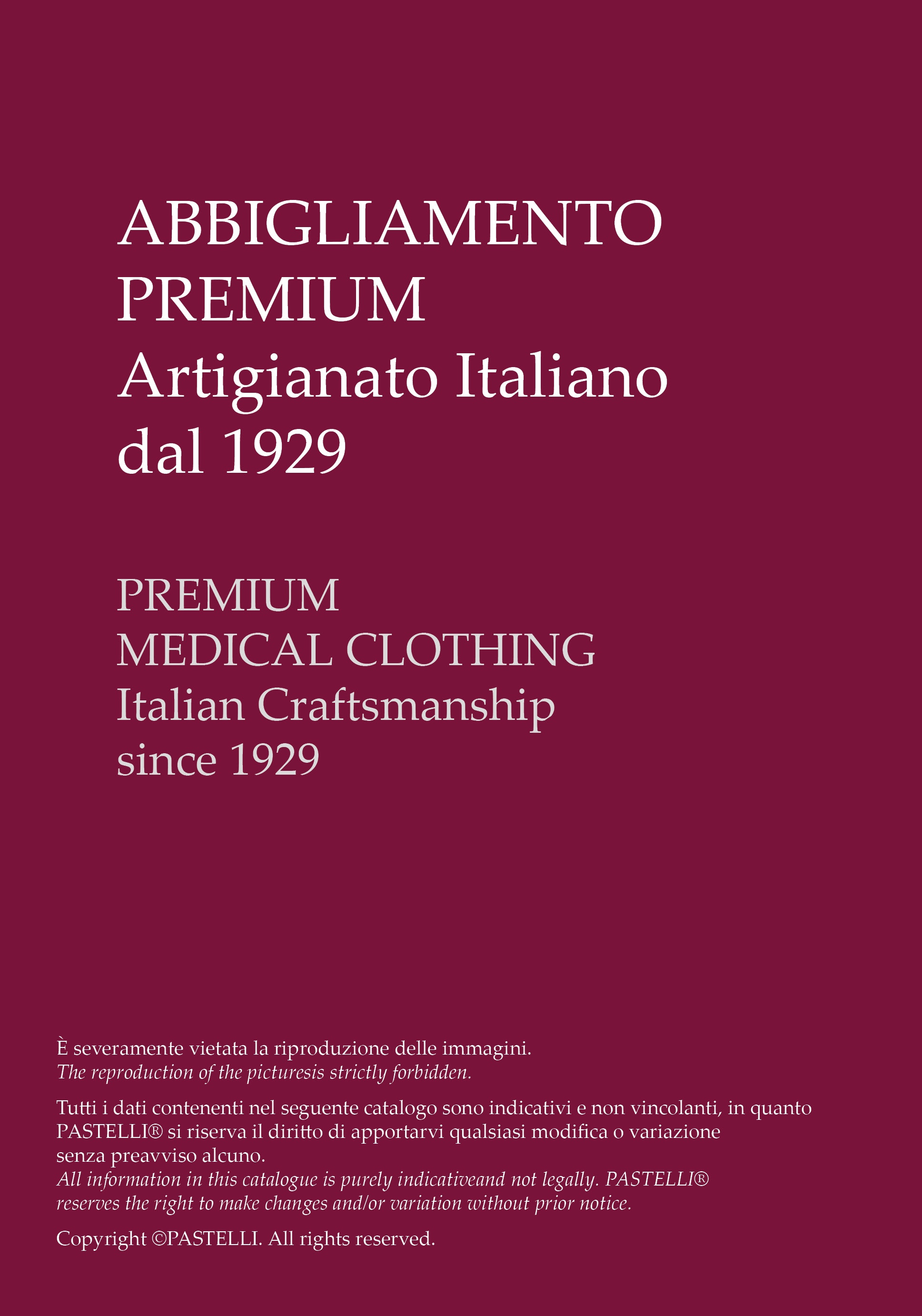 2025 PASTELLI CATALOGUE Jackets Trousers Sets74