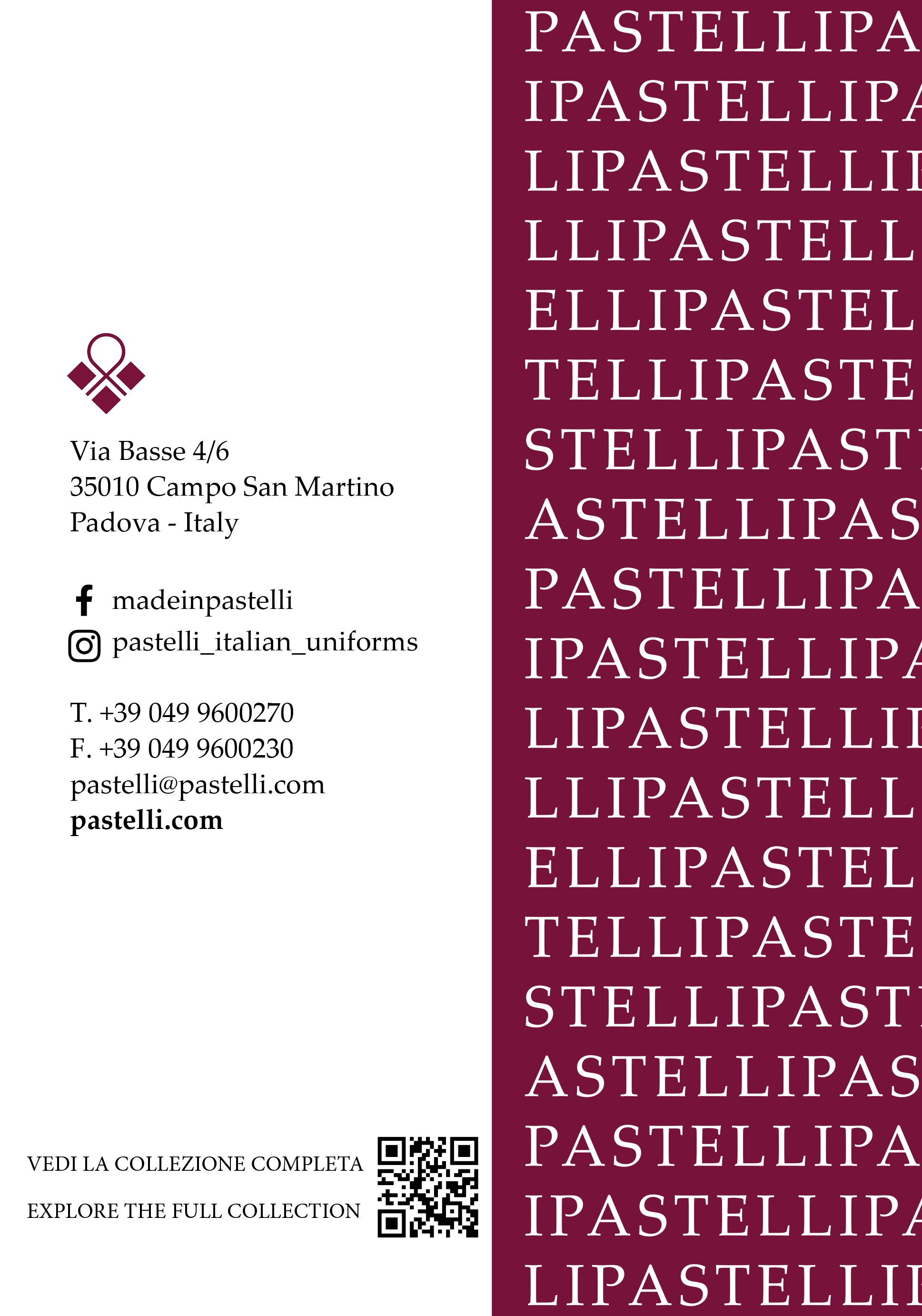 2025 PASTELLI CATALOGUE Jackets Trousers Sets76