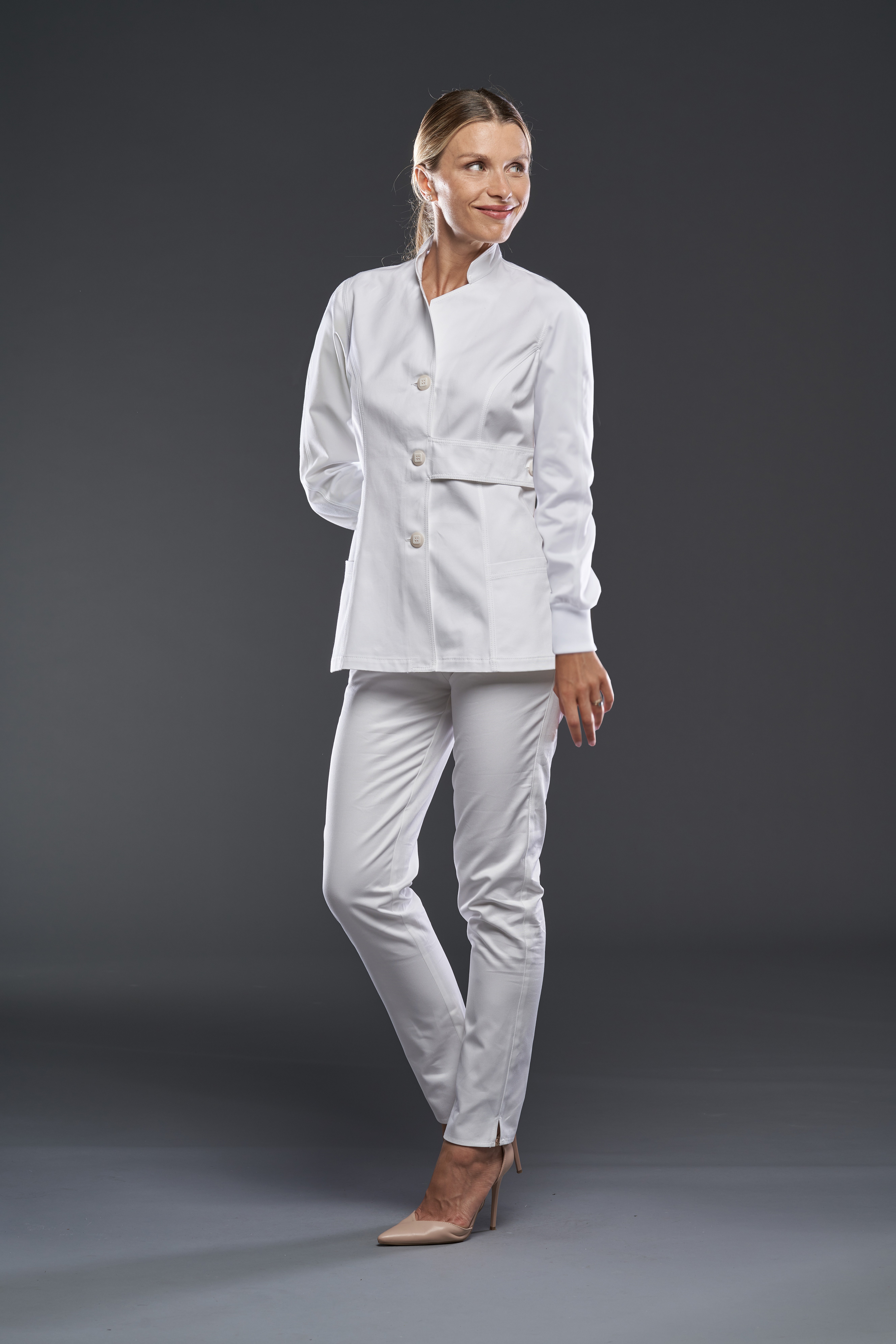 Astana top woman supima gabardine cotton white