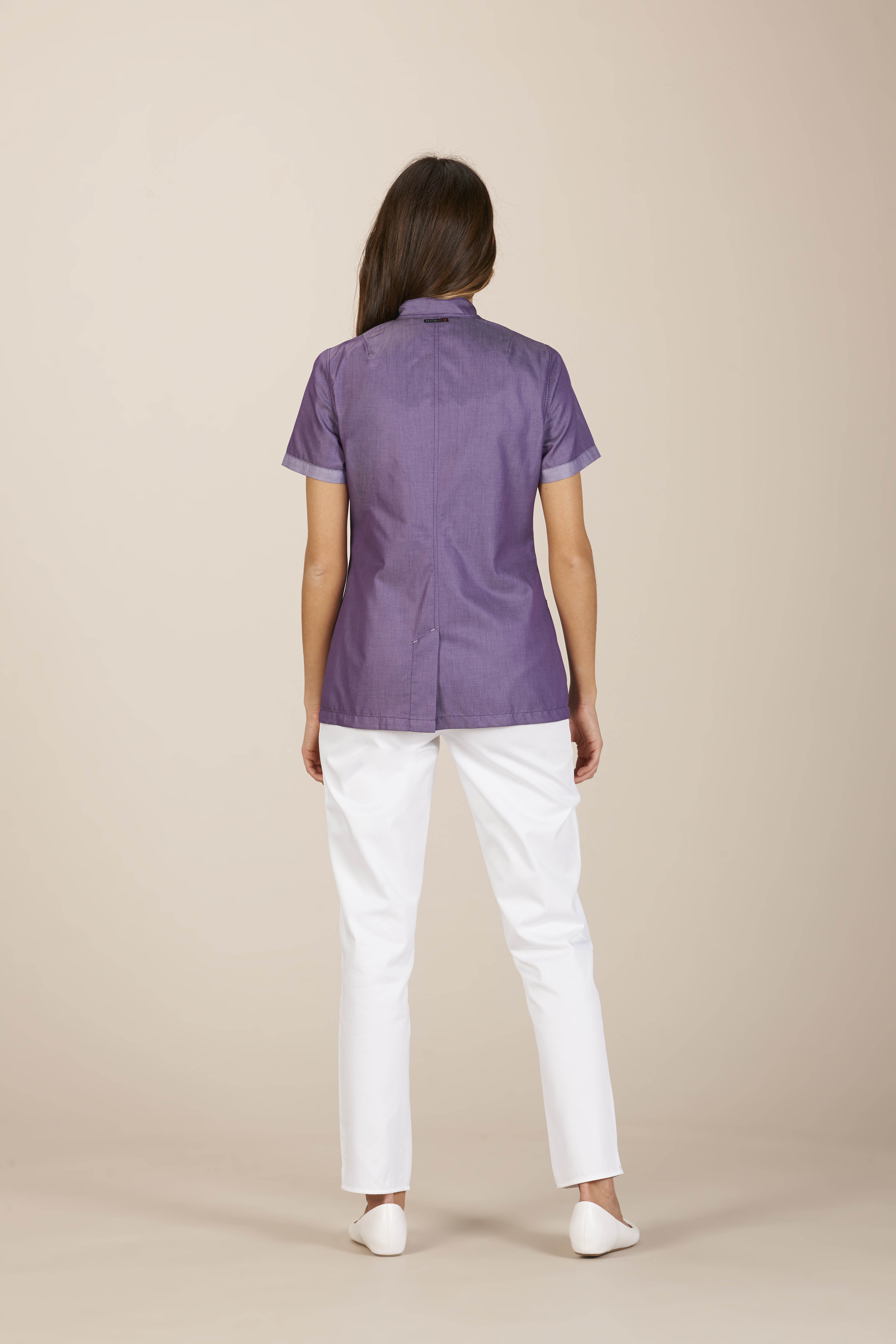 Beirut woman top freedom cotton amethyst short sleeves