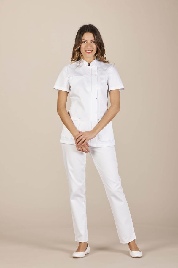 Beirut woman top cotton white short sleeves