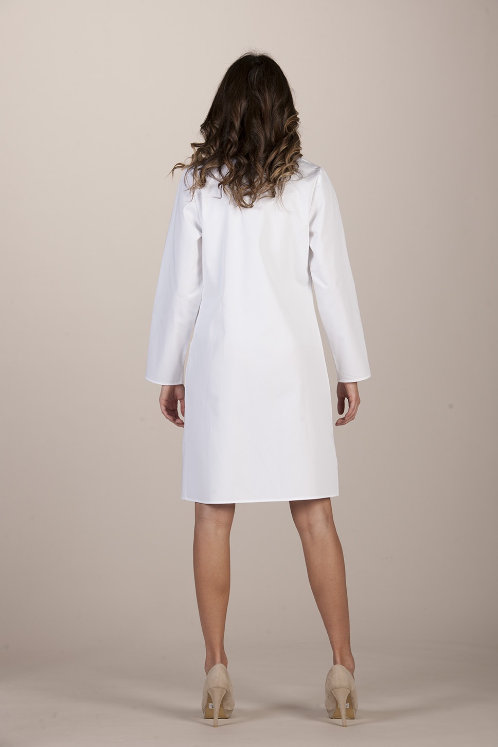 Adria woman coat cotton white back