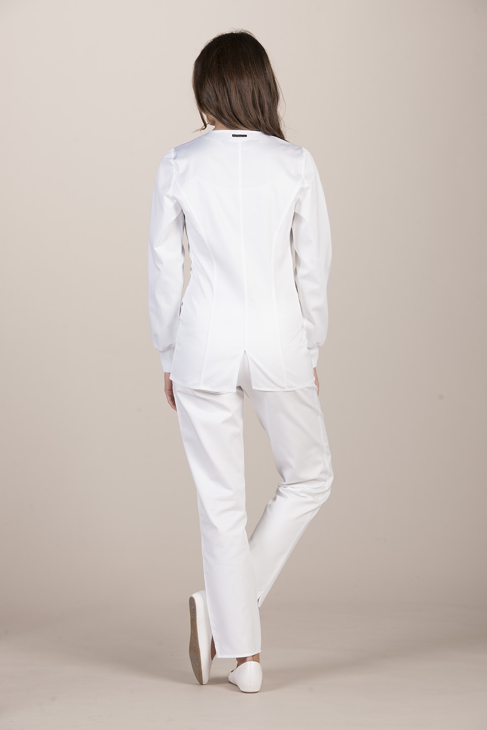albany casacca donna cotone bianco manica lunga retro