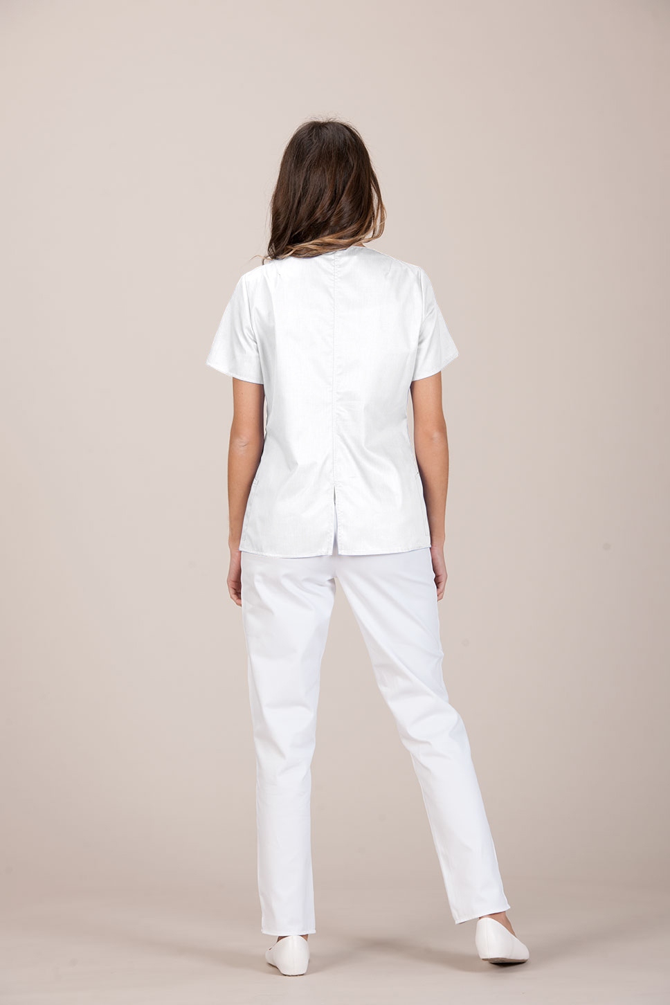 Arles woman jacket cotton White short sleeves back