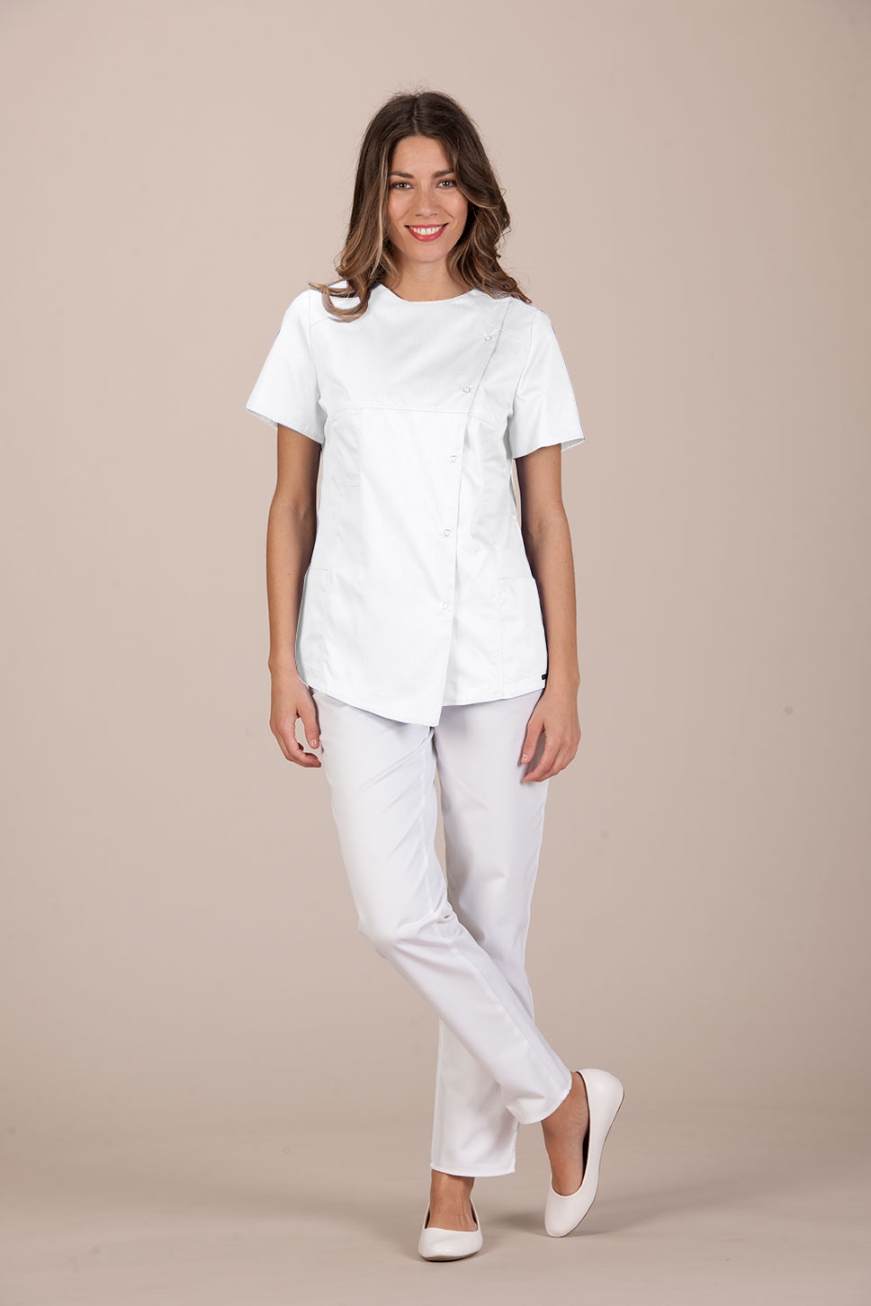 Arles woman jacket cotton White short sleeves