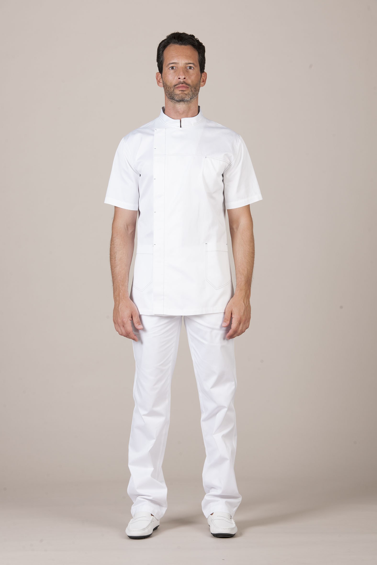 beirut casacca uomo cotone bianco manica corta